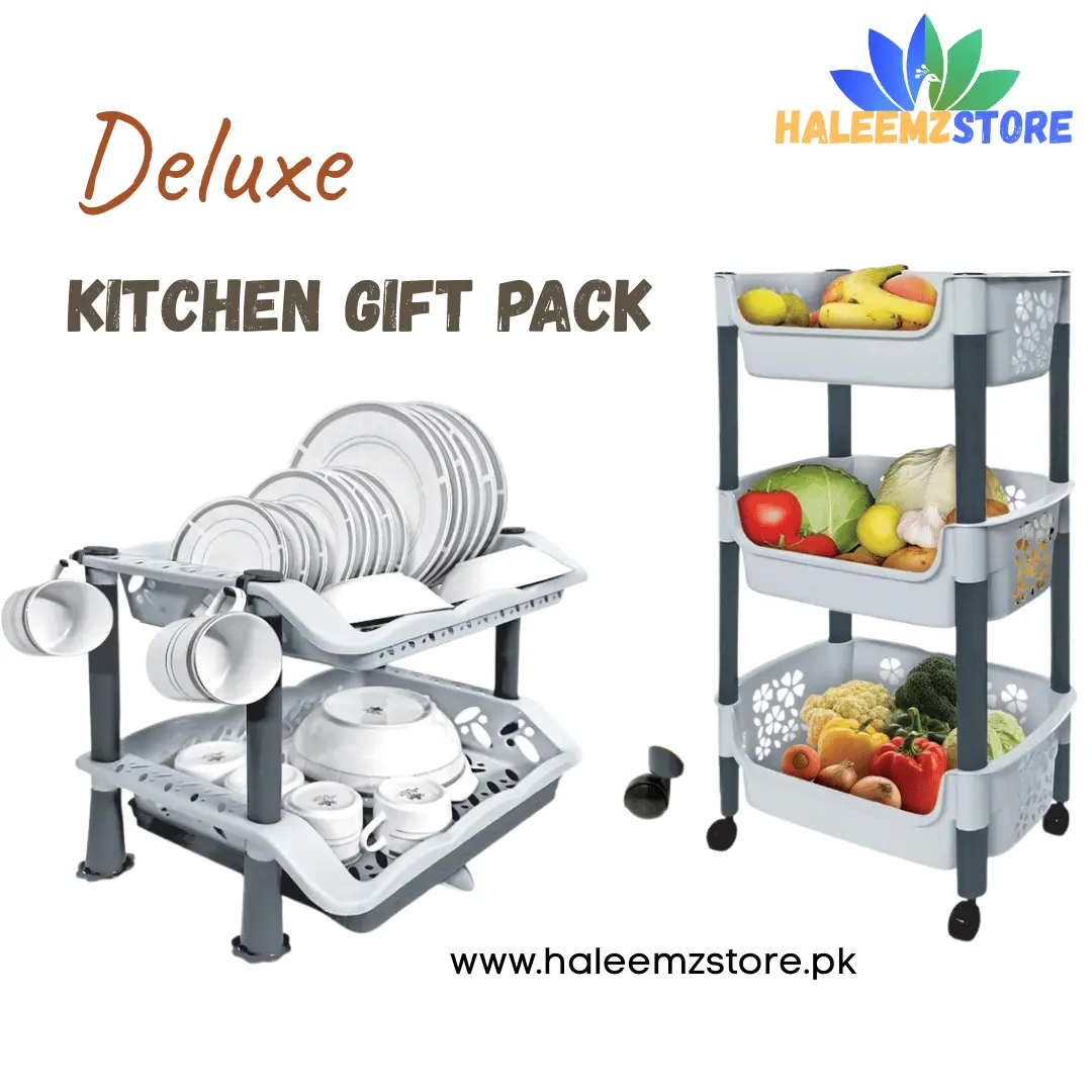 Deluxe Kitchen Gift Rack by Lavenna – BPA-free plastic dish organizer and fruit rack Deluxe Kitchen Gift Rack by Lavenna – BPA-free plastic dish organizer and fruit rack