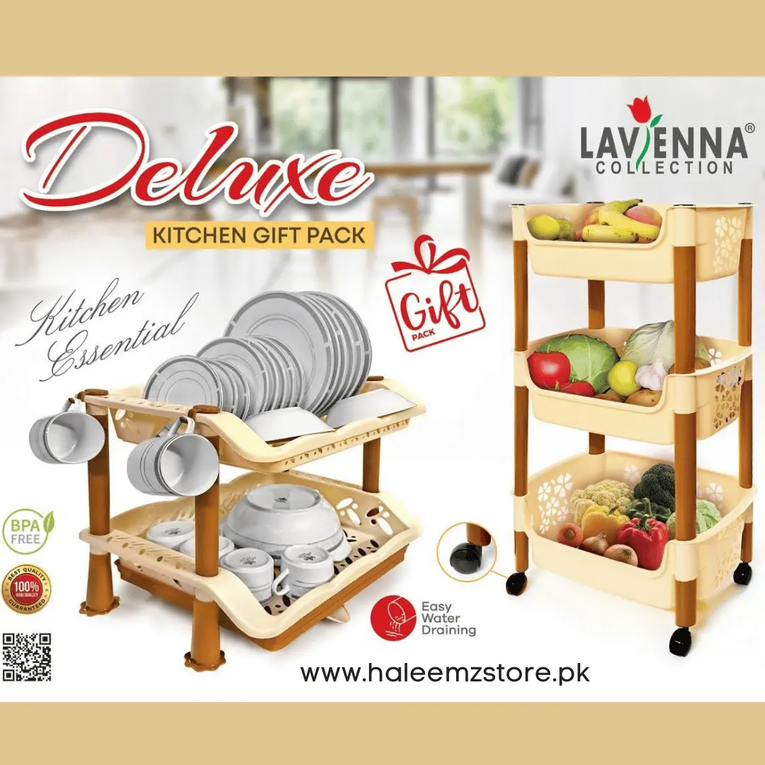 3Deluxe Kitchen Gift Rack by Lavenna – BPA-free plastic dish organizer and fruit rack Deluxe Kitchen Gift Rack by Lavenna – BPA-free plastic dish organizer and fruit rack