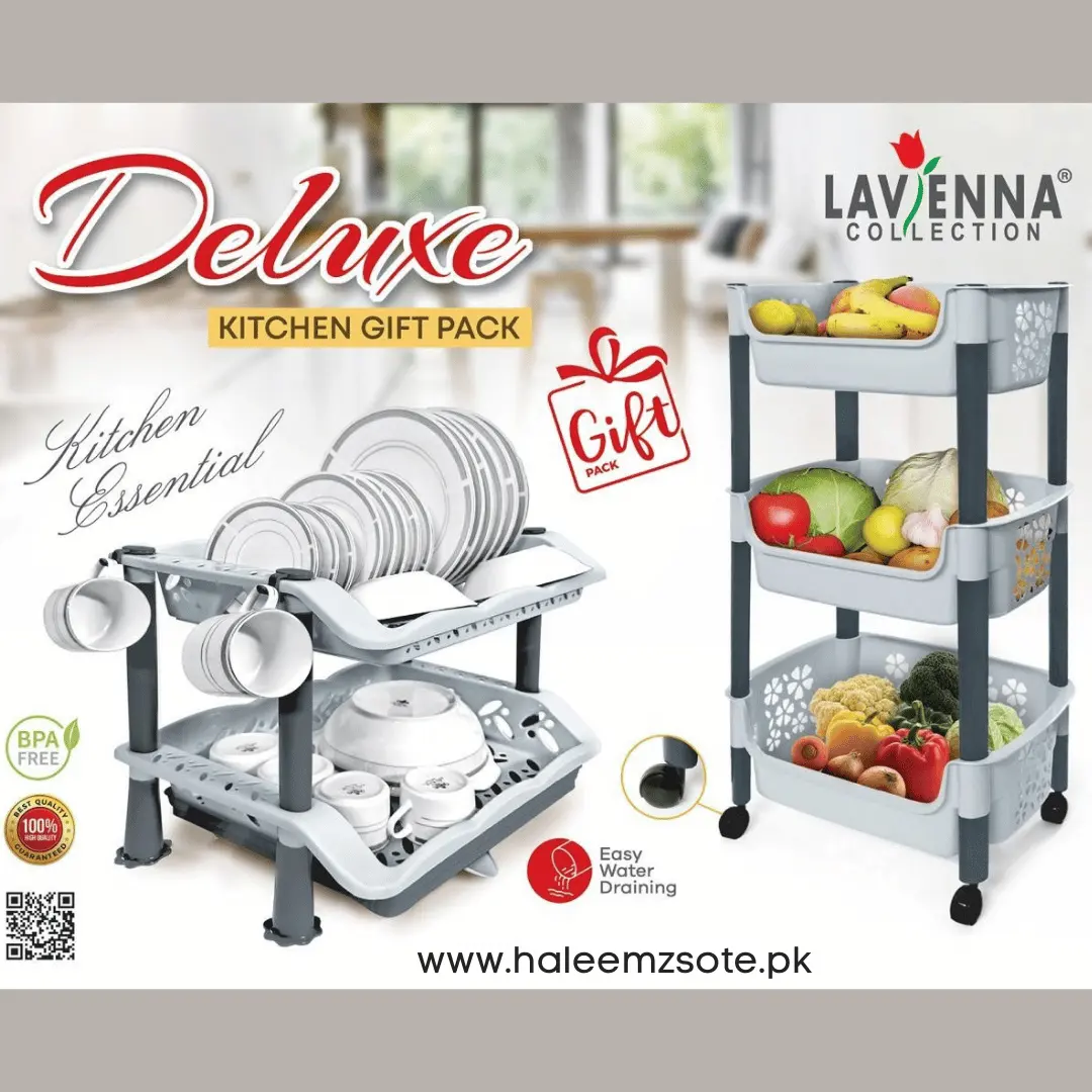 Deluxe Kitchen Gift Rack by Lavenna – BPA-free plastic dish organizer and fruit rack Deluxe Kitchen Gift Rack by Lavenna – BPA-free plastic dish organizer and fruit rack